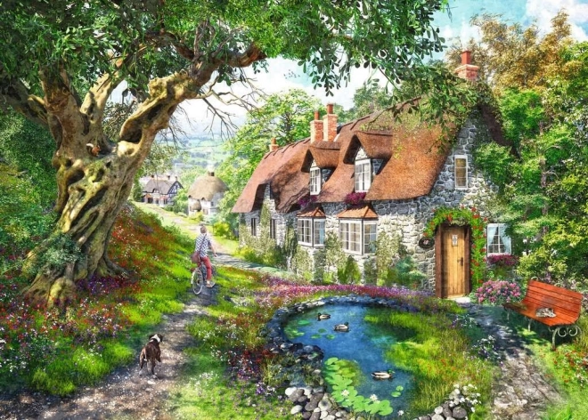 Puzzel 2D 1000 stukken Weg tussen bloemenheuvel