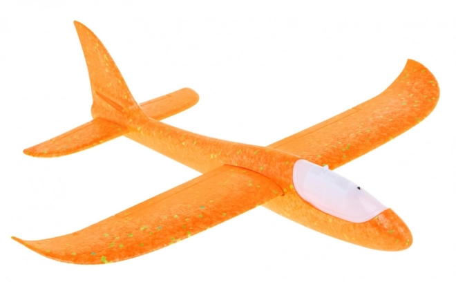 Polystyrene airplane model + movable stabilizer + lights – Orange