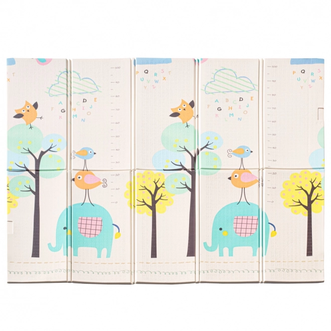 Educatieve dubbelzijdige opvouwbare schuimlaag 179x198 olifanten/plaatjes