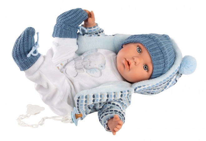 Llorens 42405 BABY ENZO - realistische pop met geluiden en zacht stoffen lichaam - 42 cm