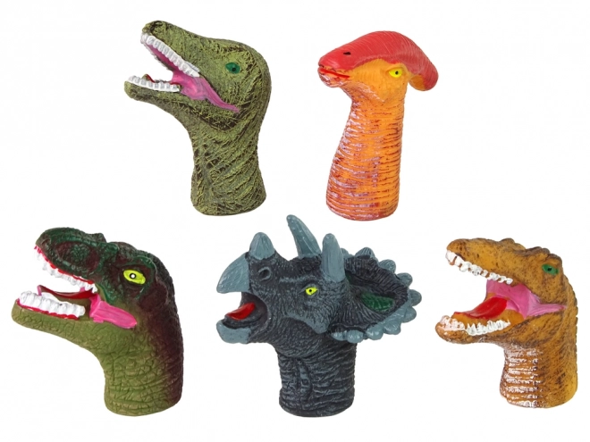 Gekleurde vingerspoppetjes Dinosaurussen, set van 5 stuks