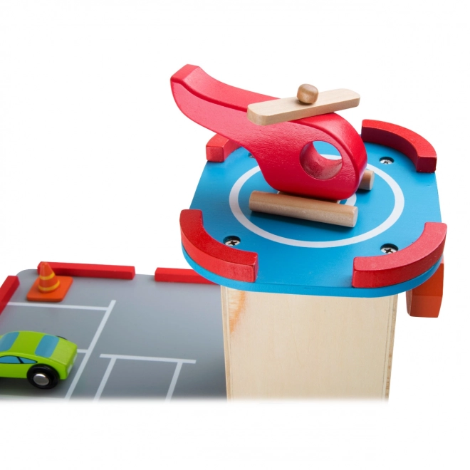 Wooden Parking Garage with Elevator - Small Foot