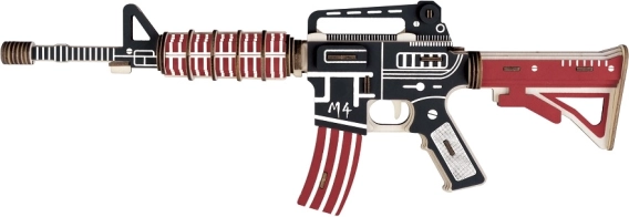 WOODCRAFT Wooden 3D Puzzle — M4 Rifle