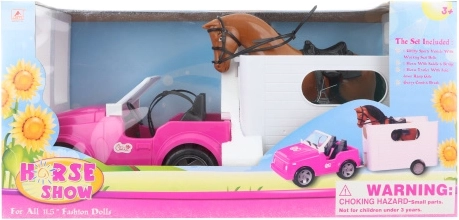 Doll Car with Trailer and Horse