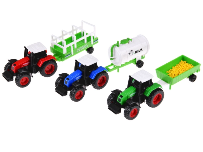Tracteurs colorés avec remorques