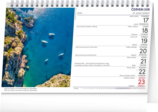 Calendrier de bureau Eau CZ/SK 2024, 23,1 × 14,5 cm