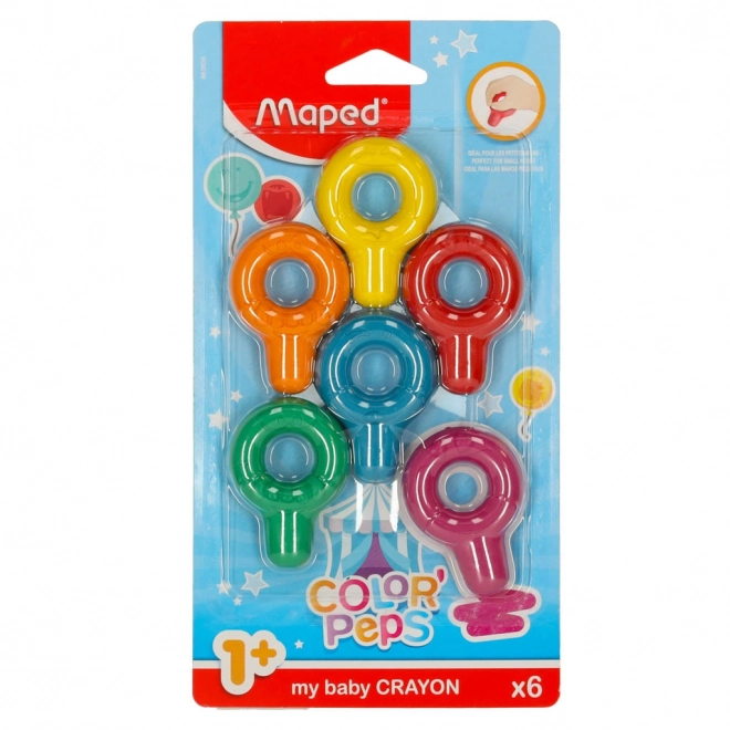 Kinderkleurpotloden ronde eerste potloden Baby Colorpeps 6 kleuren Maped