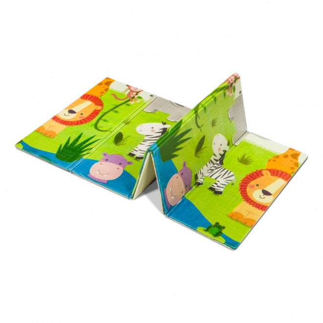 beidseitige Schaum-Spielmatte Lionelo Robby Multicolor Safari + Stadtleben 180 × 200 cm