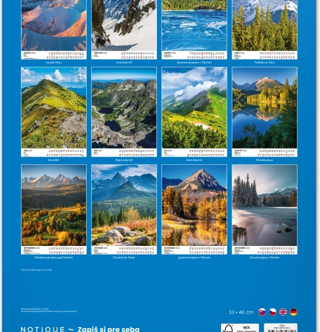 Wandkalender Tatry 2026