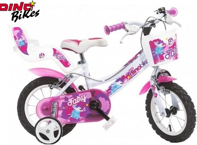 Kinderfiets Dino Bikes 12" wit