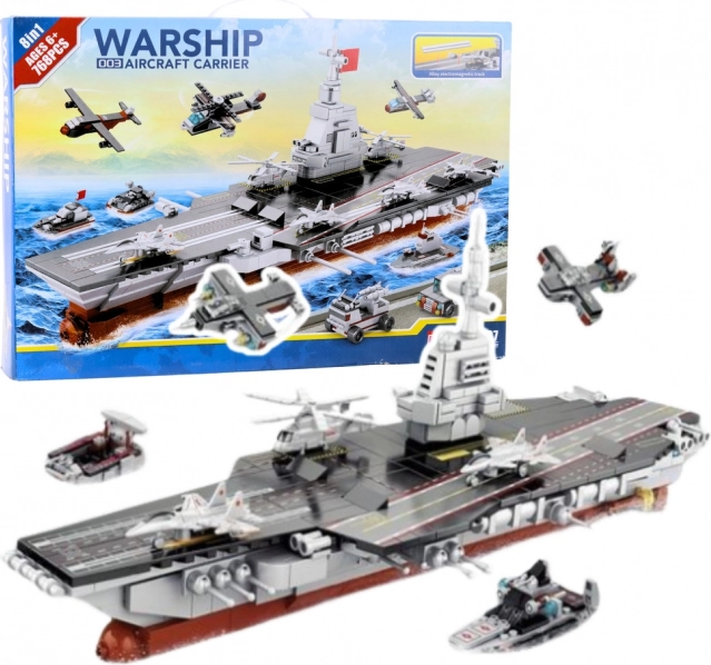 Aircraft Carrier Building Set with Fighter Jets – 768 Pieces