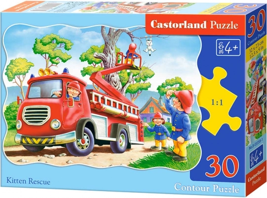 Puzzle 30 pièces – sauvetage d’un chaton – Chaton