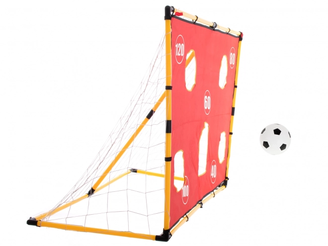 Trainingsdoel voor voetbal met geplande doelzeilen en bal