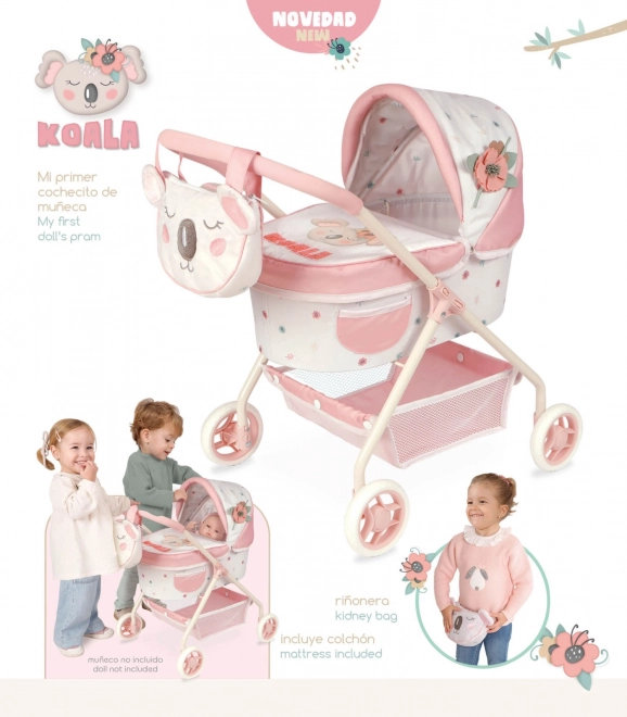 DeCuevas 86079 Mijn eerste poppenwagen met tas KOALA 2024 - 56 cm