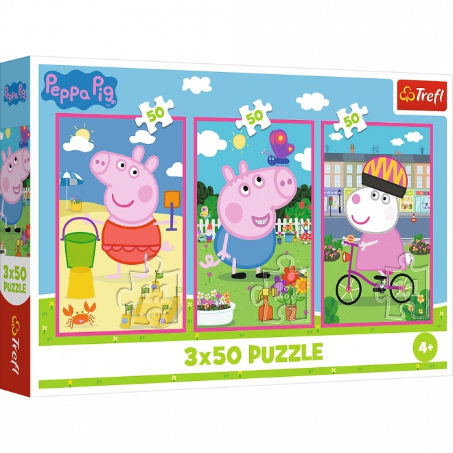 Puzzel 3x50 Peppa Pig - De kracht van vriendschap