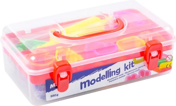 Set de modelage avec pâte à modeler 7 couleurs, emporte-pièces et rouleau (550 g)