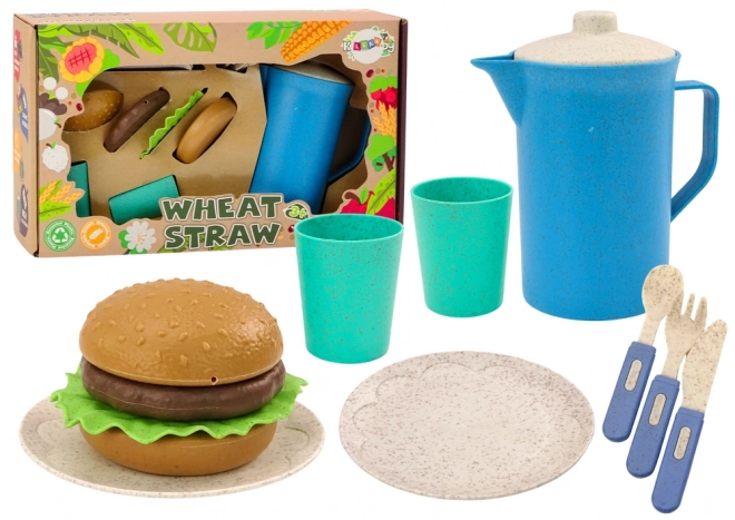Kindergeschirrset mit Tellern, Tassen und Krug