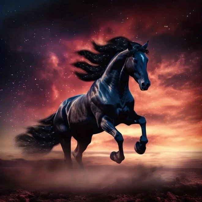 Diamond Painting Wild Black Stallion
