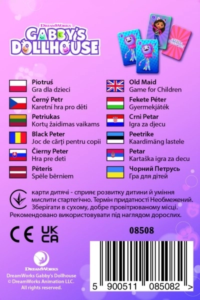 Kaartspel Zwarte Piet met motieven van het huis van kat Gabi