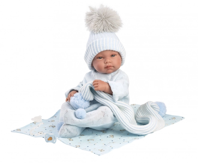 Llorens 84337 NIEUW GEBOREN JONGEN - realistische babypop met volledig vinyl lichaam - 43 cm
