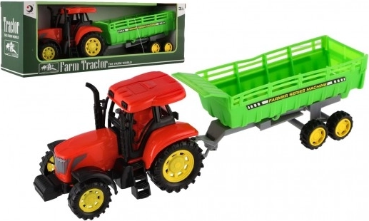 Children's tractor with plastic trailer 35 cm