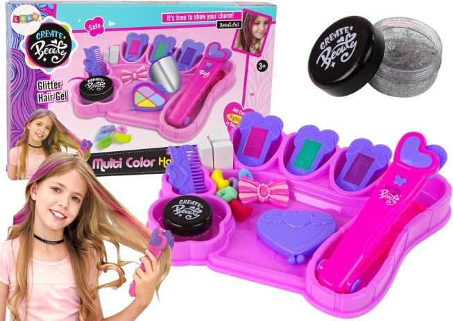 Craies pour colorer les cheveux avec mini lisseur pour enfants et accessoires
