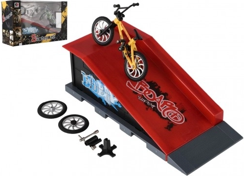 Finger-BMX mit schraubbaren Extras und Rampe