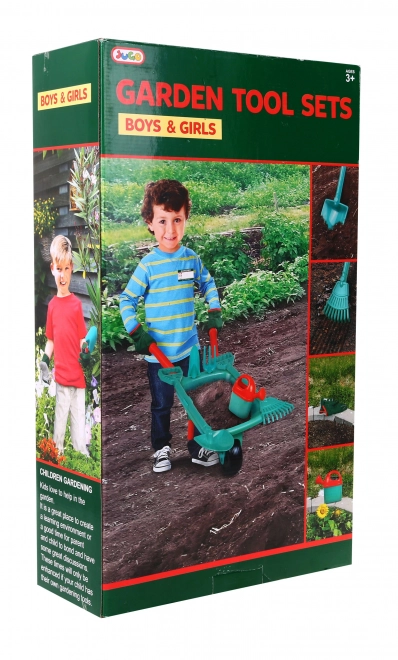 Set gereedschap met wieltje voor kleine tuinen