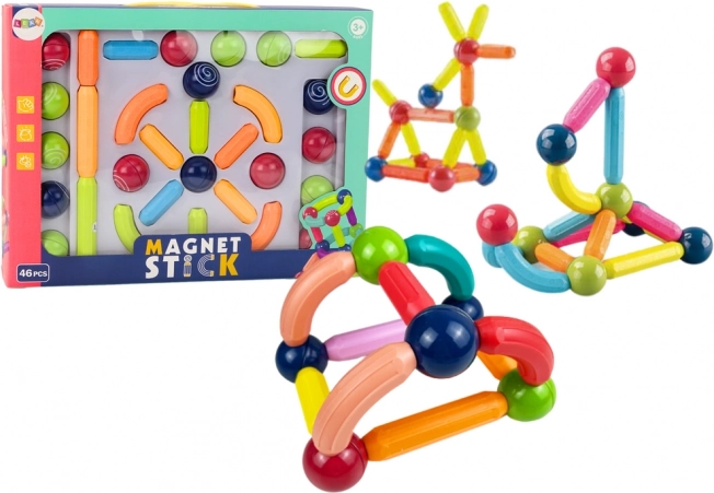 Ensemble de blocs de construction magnétiques, 46 pcs, colorés