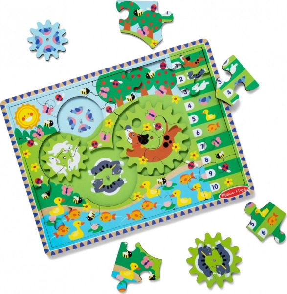 Wooden Gear Puzzle Animal Chase