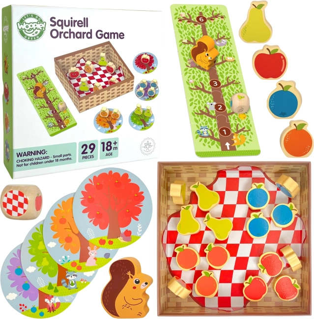 Woopie Green Écureuil au verger – jeu familial coopératif en bois