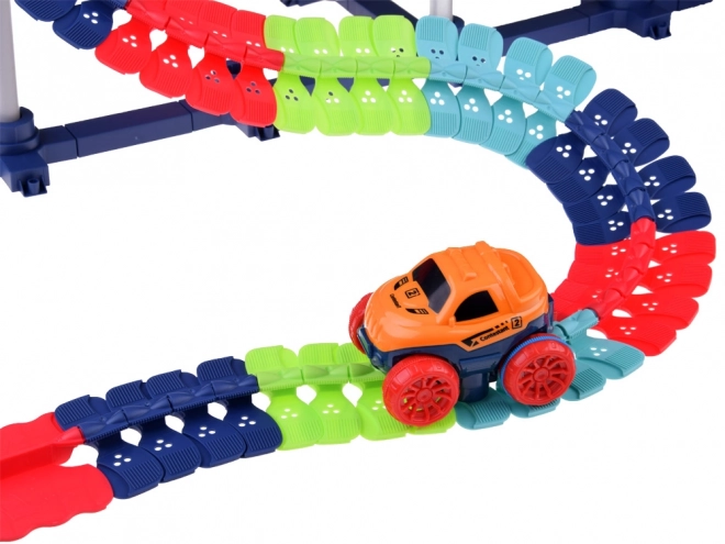 Lange flexibele racebaan + auto 291 onderdelen ZA4768