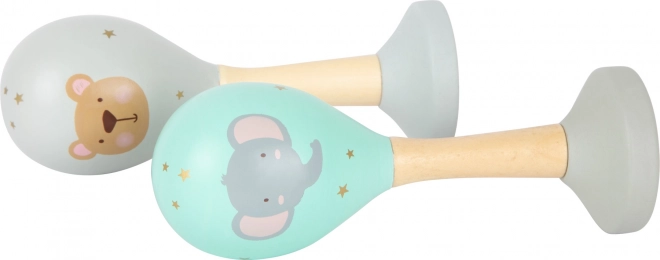 small foot Houten sambaballen set Pastel, 2 stuks