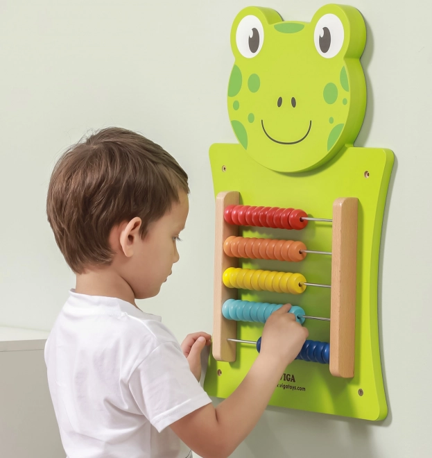 Viga houten bord met telraam kikker montessori FSC-certificaat