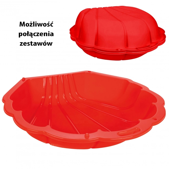 Sluitbare zandbak schelp rood - 1 st
