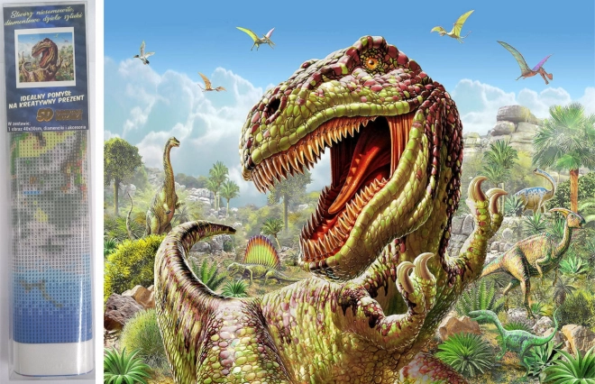 Diamantschilderij set - dinosaurus T-Rex