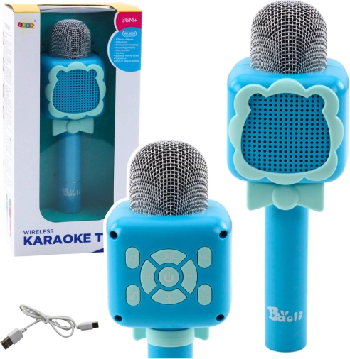 Draadloze Bluetooth-microfoon Karaoke Opname Stemvervorming Blauw