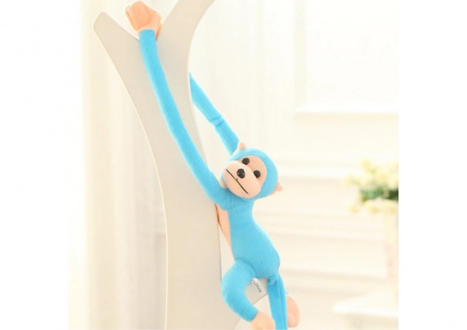 Pluchen mascotte Aap met geluid Blauw 60 cm