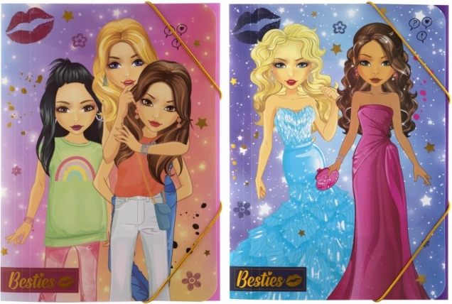 Chemise scolaire A4 Besties avec élastique rabattu