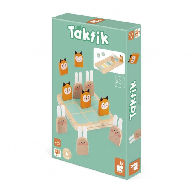 Janod - Zwei strategische Spiele in einem: Tic Tac Toe und Taktisches Rennen für Kinder ab 5 Jahren