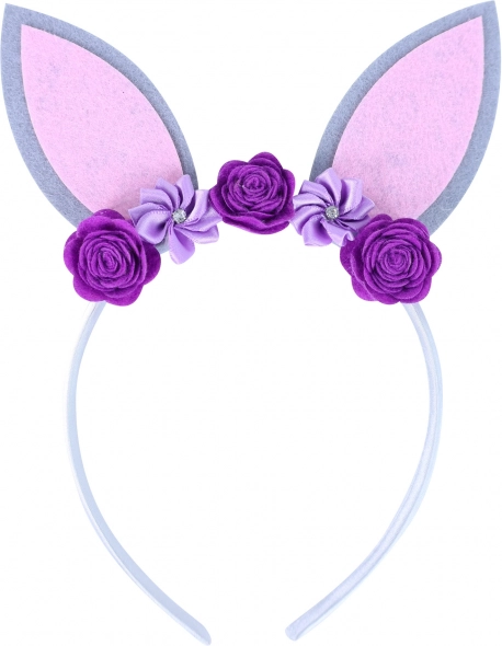 Serre-tête enfant avec oreilles de lapin violet
