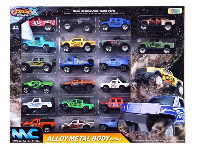 Grande collection de 20 voitures tout-terrain en métal ZA3233