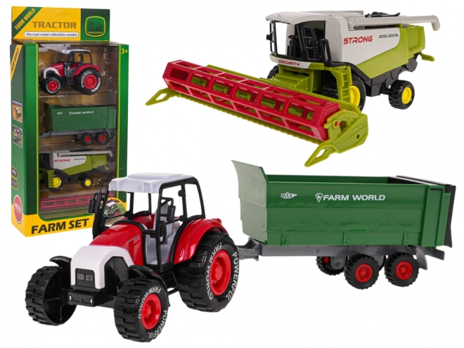 Ensemble de véhicules agricoles Tracteur + moissonneuse