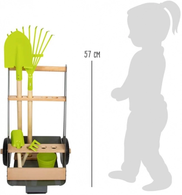 Metal Garden Cart with Tools