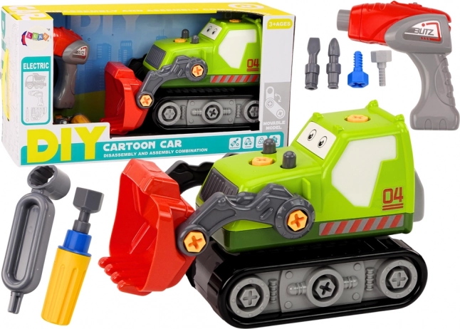 Children’s Tracked Excavator to Disassemble DIY – Green