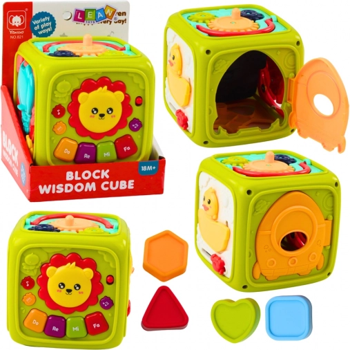 Interactive Educational Cube for Kids Green Lion