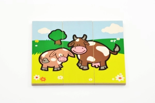 Puzzel Mijn eerste dieren houten 18 stukjes voor de kleintjes in doos 13x11,5x4,5cm 12m+ MPZ