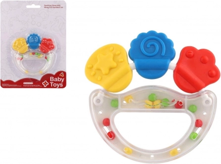 Plastic and Silicone Rattle and Teether for Infants