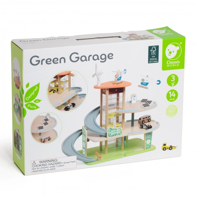 Houten drie verdiepingen tellende garage XL met lift Eko Strefa van Classic World
