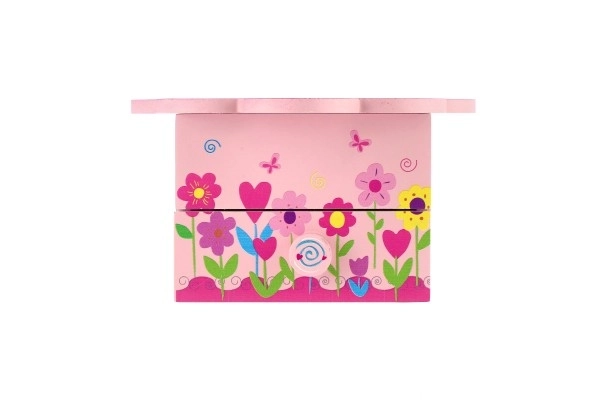 Sieradenkastje Princess hout muziek bloempot lade 14,5x8x14,5cm